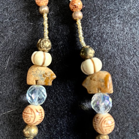 Distinctive Beaded Necklace with Bear Totem Fetish and Painted Pendant - Picture 6 of 8